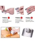 Set 2 x Protectie degete pentru feliere alimente, reglabil, otel inoxidabil