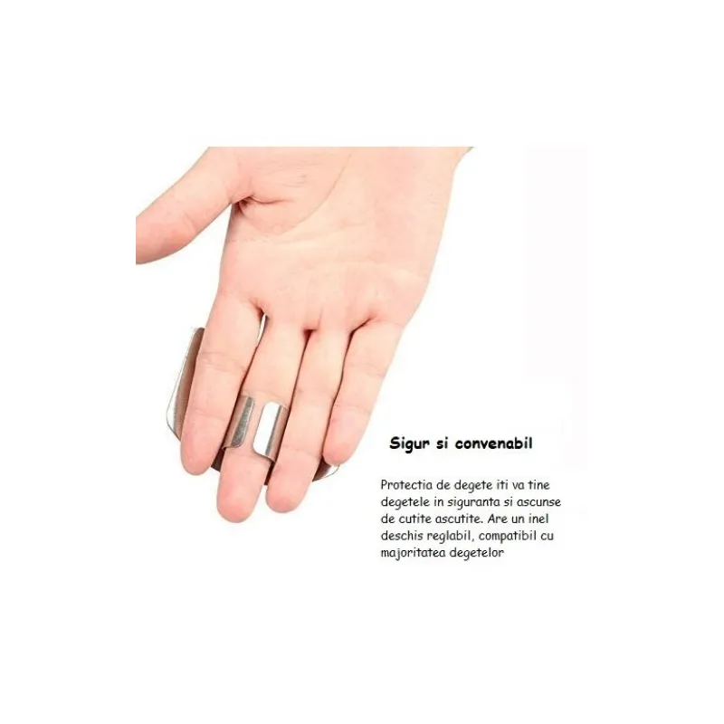 Set 2 x Protectie degete pentru feliere alimente, reglabil, otel inoxidabil