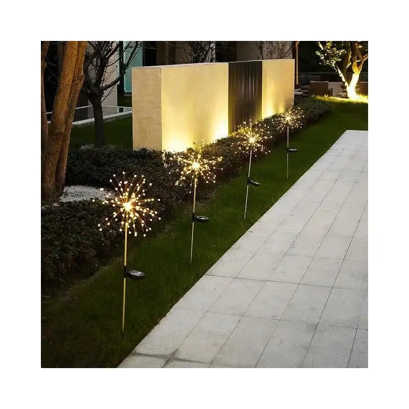 Set 2 x Lampa Solara Artificii cu Suport Metalic