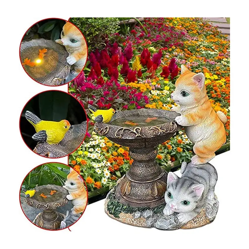 Pisicute fantana solar, decor gradina