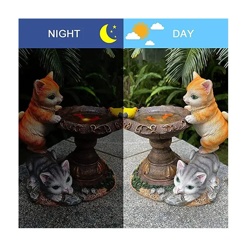 Pisicute fantana solar, decor gradina