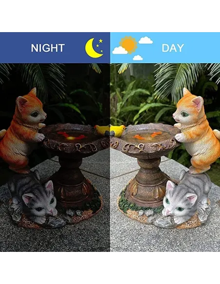 Pisicute fantana solar, decor gradina