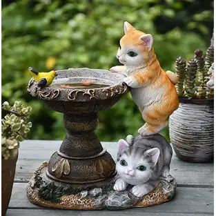 Pisicute fantana solar, decor gradina