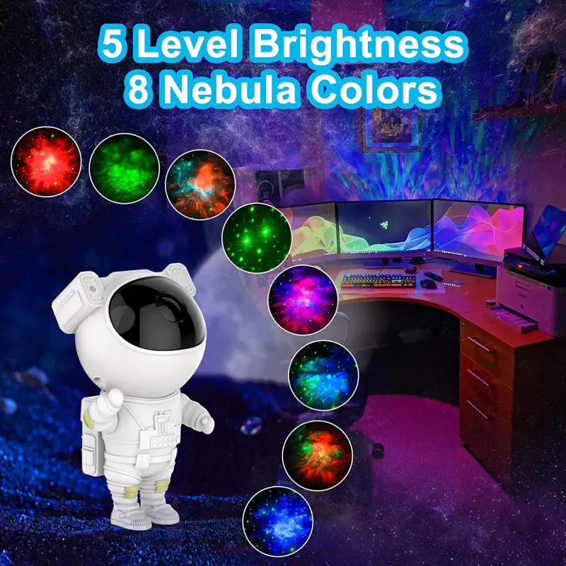 Proiector Astronaut Spațial LED & Laser RGB – Proiecție Stele și Nebuloase