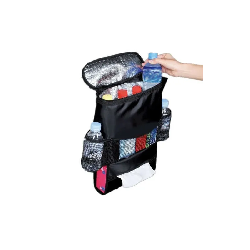 Organizator scaun auto cu buzunar termoizolant si suport cutie servetele