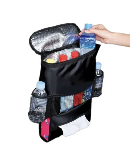 Organizator scaun auto cu buzunar termoizolant si suport cutie servetele