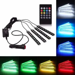 Set 4 benzi cu Led ambientale pentru automobil 2