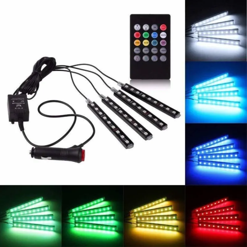 Set 4 benzi cu Led ambientale pentru automobil