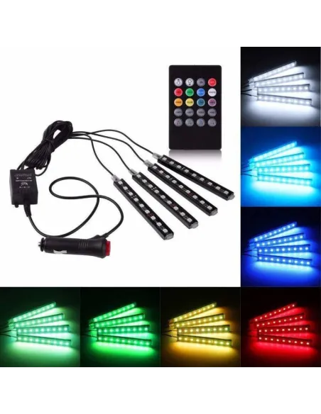 Set 4 benzi cu Led ambientale pentru automobil