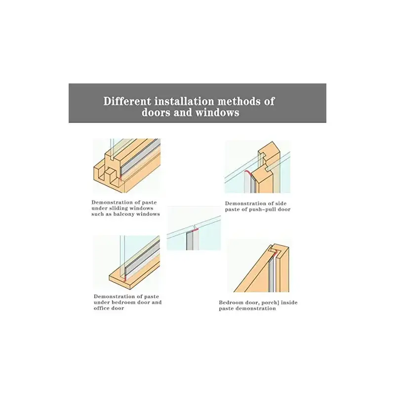 2 x Bandă de etanșare din silicon transparent de 1.8 m, pentru partea inferioară a usii