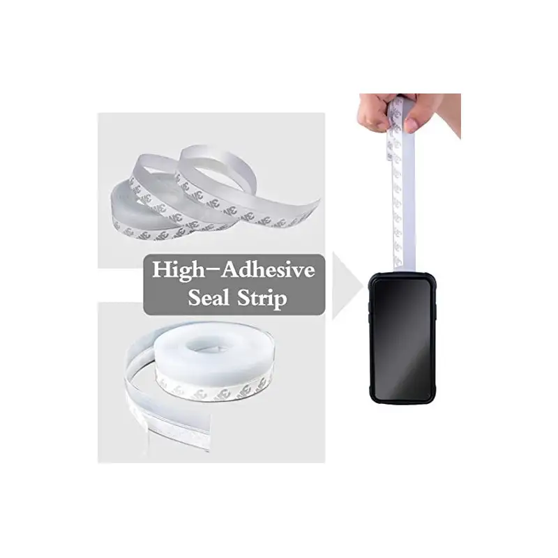 2 x Bandă de etanșare din silicon transparent de 1.8 m, pentru partea inferioară a usii