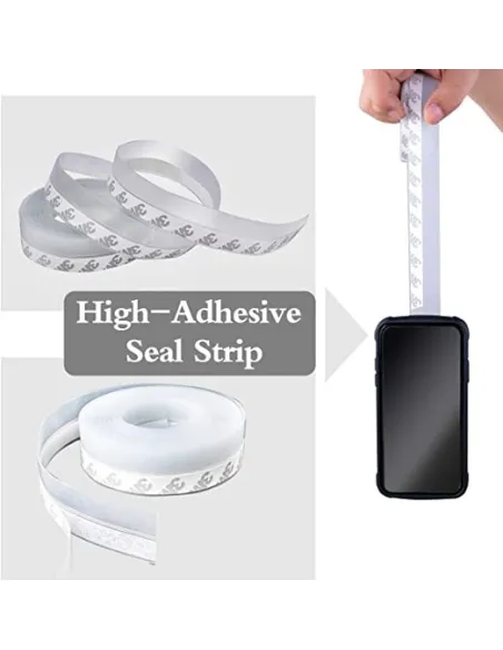 2 x Bandă de etanșare din silicon transparent de 1.8 m, pentru partea inferioară a usii