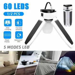 Bec solar cu 3 brate led , rezistent la apa cu 5 moduri de iluminare IPX4 2