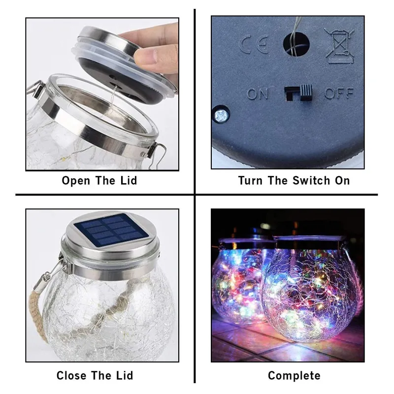 Lampa solara model glob cu led 11.5 x 14 x 8 cm