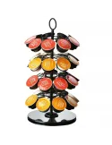 Suport rotativ din otel inoxidabil, 28.5 x 12.5 cm, negru , 36 capsule