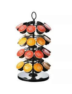 Suport rotativ din otel inoxidabil, 28.5 x 12.5 cm, negru ,  36 capsule 2