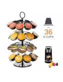 Suport rotativ din otel inoxidabil, 28.5 x 12.5 cm, negru , 36 capsule