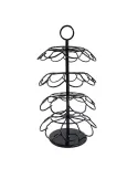 Suport rotativ din otel inoxidabil, 28.5 x 12.5 cm, negru , 36 capsule