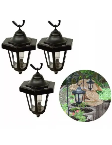Lampa solara cu lumini multicolor ,  stalp si baterie reincarcabila