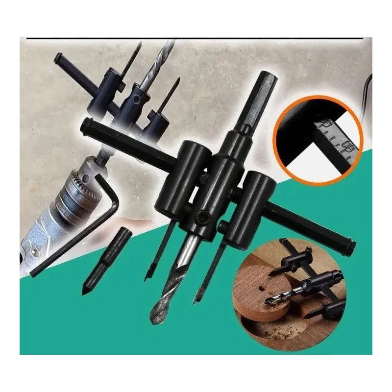 Carota reglabila pentru gauri in lemn masiv, placi de lemn si panouri din plastic