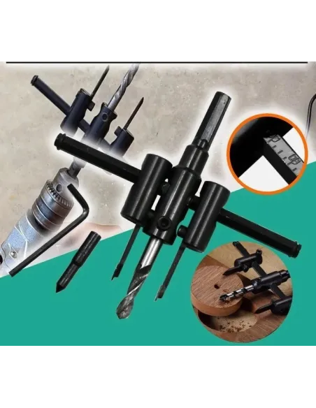 Carota reglabila pentru gauri in lemn masiv, placi de lemn si panouri din plastic