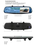 Oglinda retrovizoare 4.5 inch cu camera HD 1080P, DVR auto, cu microfon si difuzor incorporate + camera suplimentara marsarier