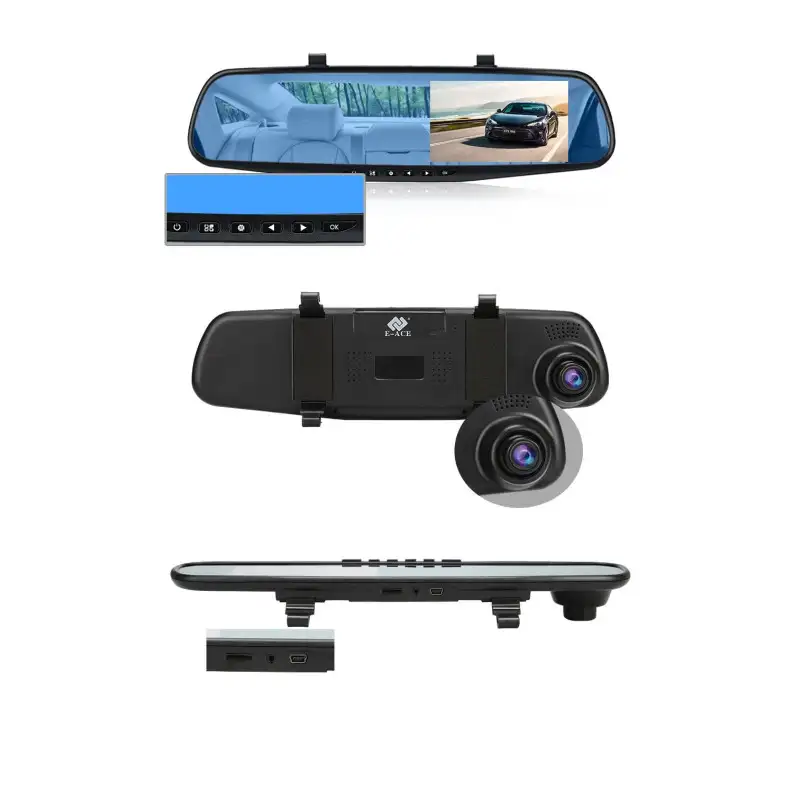 Oglinda retrovizoare 4.5 inch cu camera HD 1080P, DVR auto, cu microfon si difuzor incorporate + camera suplimentara marsarier