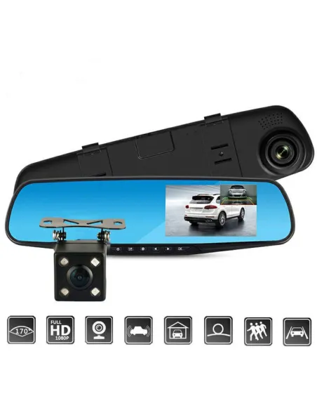 Oglinda retrovizoare 4.5 inch cu camera HD 1080P, DVR auto, cu microfon si difuzor incorporate + camera suplimentara marsarier