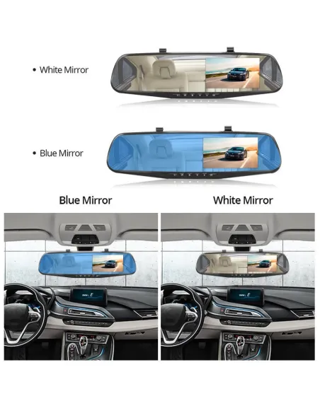 Oglinda retrovizoare 4.5 inch cu camera HD 1080P, DVR auto, cu microfon si difuzor incorporate + camera suplimentara marsarier