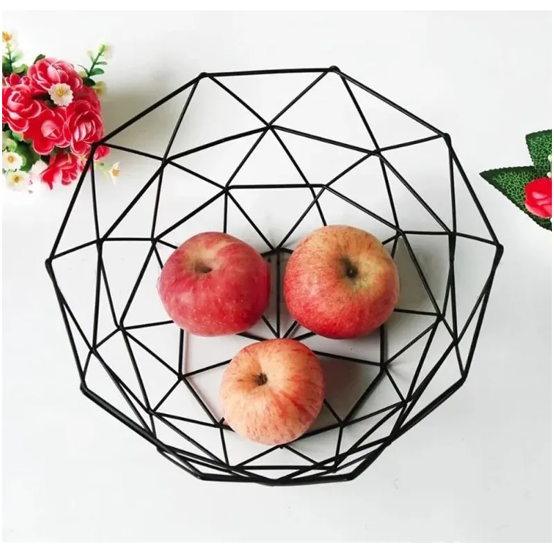 Cos fructe din metal , 27 x 10 cm negru