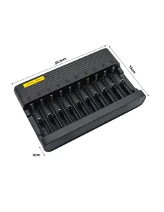 Incarcator + 10 acumulatori reincarcabili 18650, 6800mAh 2