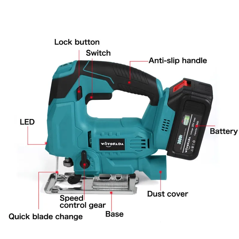 Fierastrau Pendular Masaki, Soricel Electric cu 2 Acumulatori 24v ,2 Panze Si Variator Turatie 2800 RPM