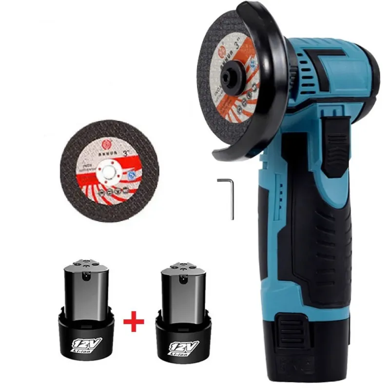 Mini Polizor Unghiular Electric cu 2 Acumulator,Flex Portabil, 12V, Disc 76MM