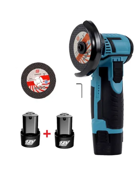 Mini Polizor Unghiular Electric cu 2 Acumulator,Flex Portabil, 12V, Disc 76MM