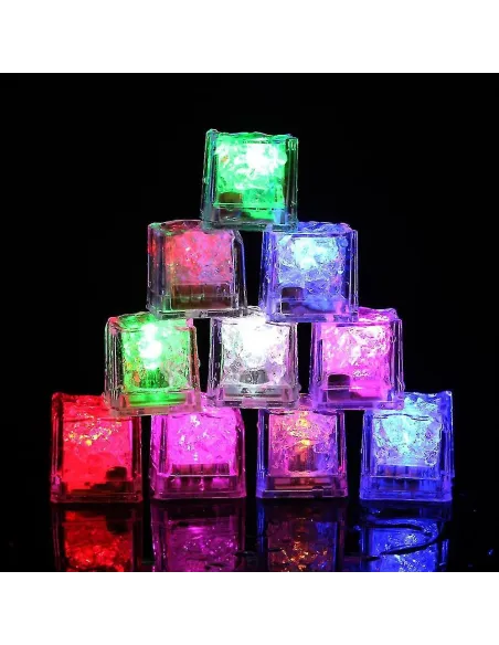 Set 12 Ice Cub LED, cuburi de gheata cu lumina intermitenta,reutilizabile