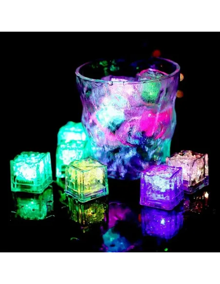 Set 12 Ice Cub LED, cuburi de gheata cu lumina intermitenta,reutilizabile