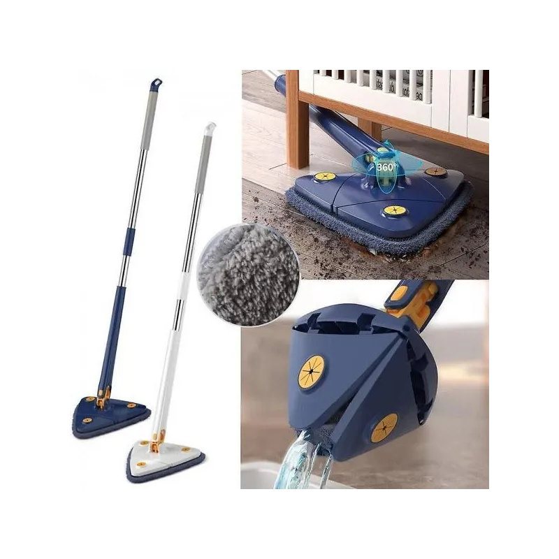 Mop inovativ CleanMaster, reglabil, rotire 360, albastru