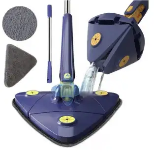 Mop inovativ CleanMaster, reglabil, rotire 360, albastru