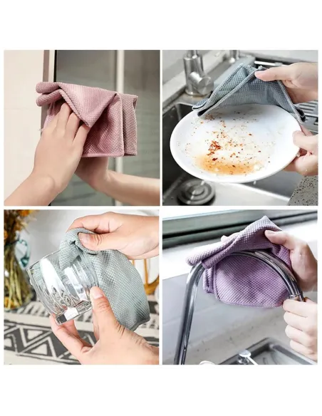 Set 10 x lavete din microfibra 30x30 cm diverse culori