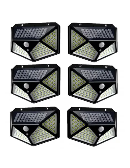 Set 6 lampi solare cu senzor de miscare, 100 LED-uri si 3 moduri de iluminare