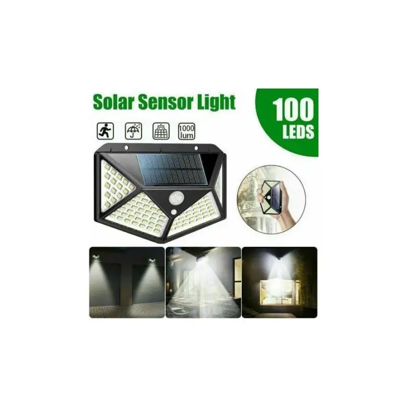 Set 6 lampi solare cu senzor de miscare, 100 LED-uri si 3 moduri de iluminare