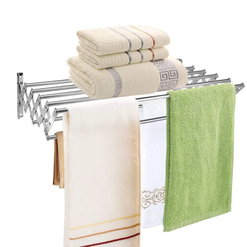 Uscator retractabil cu prindere in perete din aluminiu , 70 cm