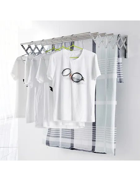 Uscator retractabil cu prindere in perete din aluminiu , 70 cm