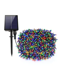 Instalatie 1000 LED cu panou solar mare, 100 M, pentru exterior, model 2024