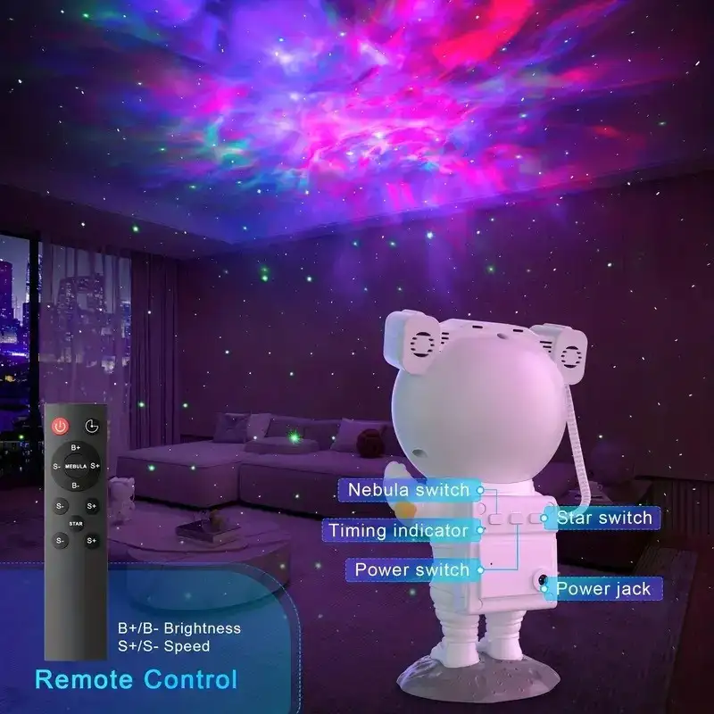 Proiector Astronaut Spațial LED & Laser RGB – Proiecție Stele și Nebuloase