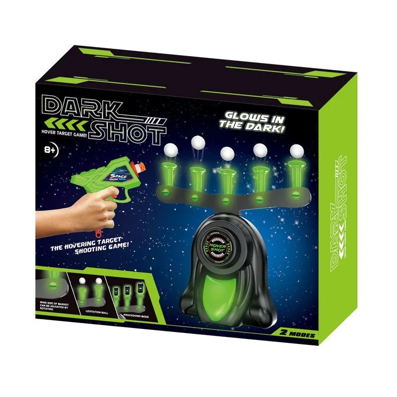 Jucarie zburatoare cu mingii si pistol cu tinte dark shot