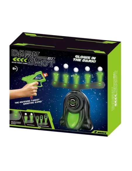 Jucarie zburatoare cu mingii si pistol cu tinte dark shot