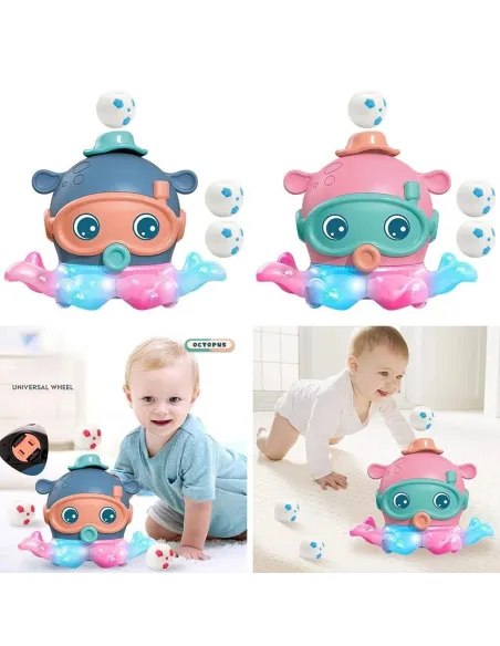 Caracatita muzicala , interactiva cu lumini , sufla mingea