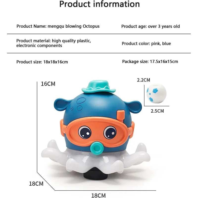 Caracatita muzicala , interactiva cu lumini , sufla mingea