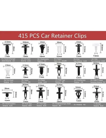 Set cleme de fixare cu 415 piese , clipsuri auto cu instrumente de demontare